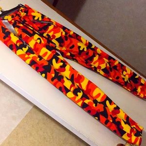 Orange Camouflage Joggers Size S/M Brand New